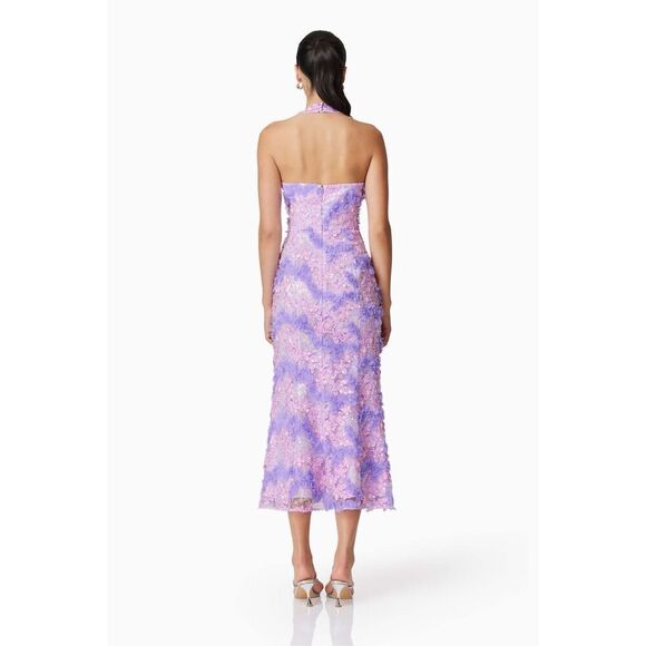 Elliatt Vonni Halter Midi Dress in Purple weddings Guest Party Dinner size S NWT - Picture 4 of 6